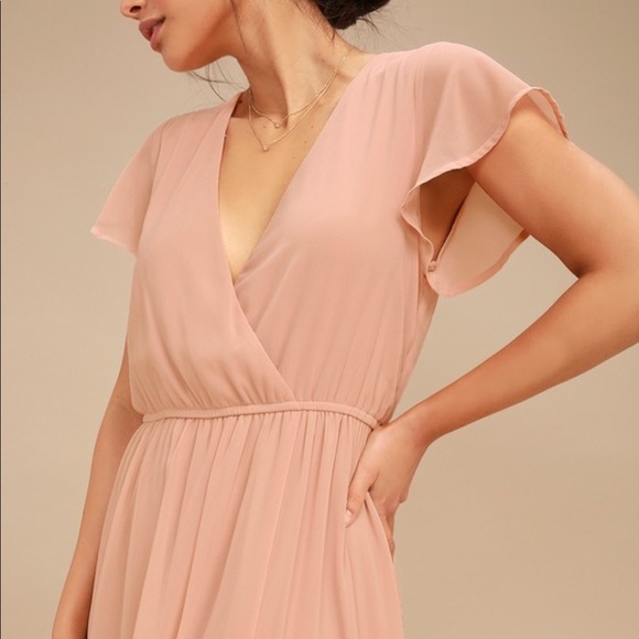 Lost in the moment blush maxi dress Clearance